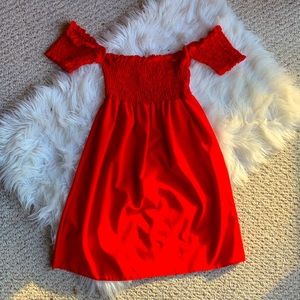 2/$40 red Off the Shoulder Dress